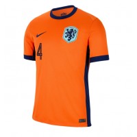 Camiseta Países Bajos Virgil van Dijk #4 Primera Equipación Eurocopa 2024 manga corta